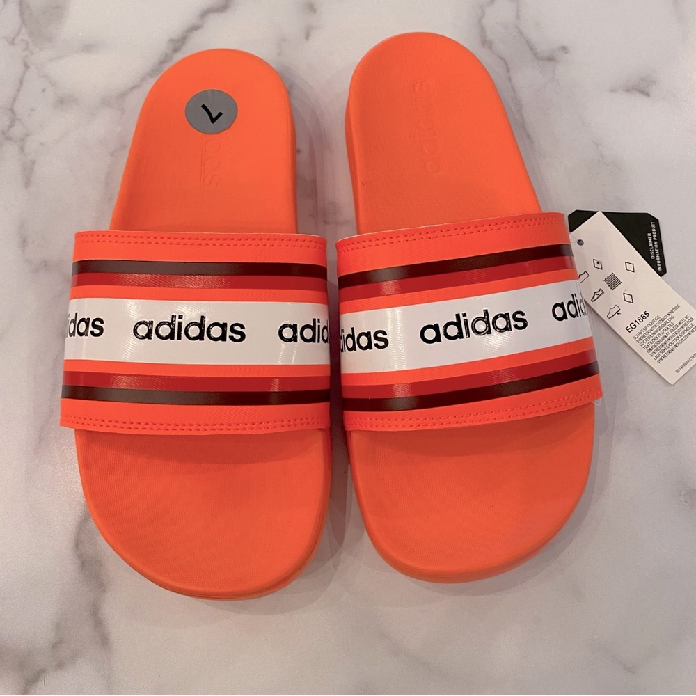ADIDAS X FARM RIO Adilette Comfort Badesandaler Orange Signal Coral